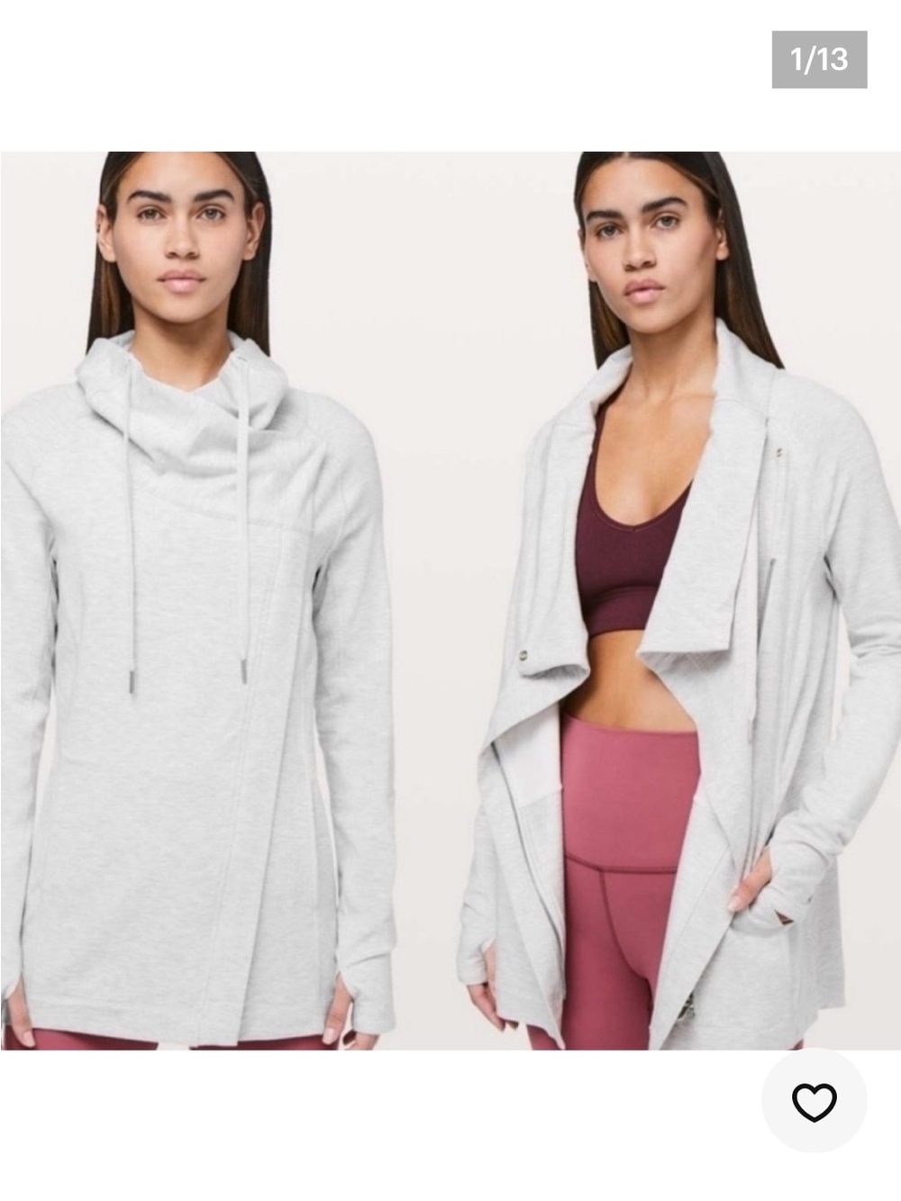 lululemon athletica Coast Easy Wrap Cardigan Light Gray